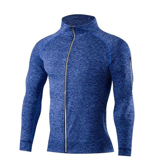 Fitness Sports Jacket Men's Breathable Tight-fitting Quick-drying Hooded Sweater Zipper Basketball Sportswear Casual Jacket