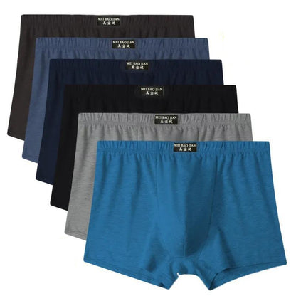 5-pack Men's Cotton Underwear Boxer Mid-waist Breathable Sweat-absorbing Four-corner Loose Large Size Dad Pants