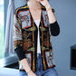 Autumn and Winter New Ladies Cardigan Printed Knit Sweater Fashion V-neck Jacket Cardigan Sweater