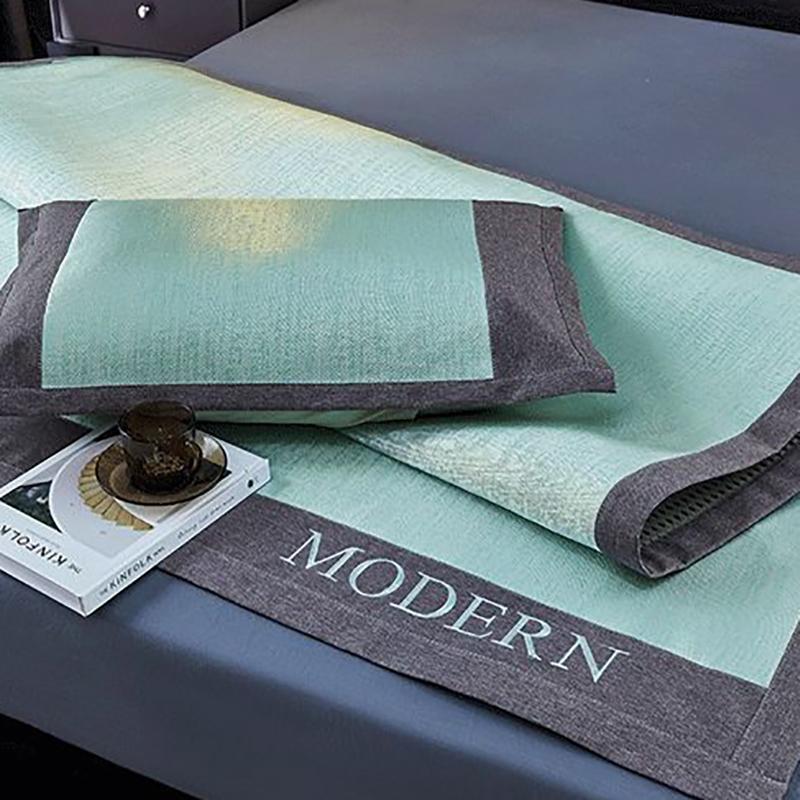 Three-piece Summer Skin-friendly Ice Silk Bed Sheet Mat Washable Non-slip Bedding Protection Cover