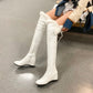 Sexy Over The Knee Boots Women Female Pu Leather Thigh High Boots Plus Size Wedge Boots Winter