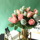 Bulgarian Rose Simulation Bouquet Fake Flower Decoration European Plastic Flower Decoration Silk Flower Living Room Table Decoration
