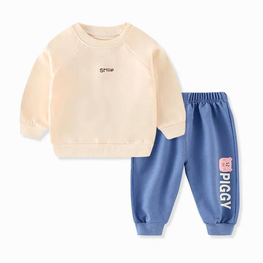 Children's Sweater Set Spring and Autumn Long-sleeved Sweat Pants Boys and Girls Wear Baby Clothes Two-piece Set