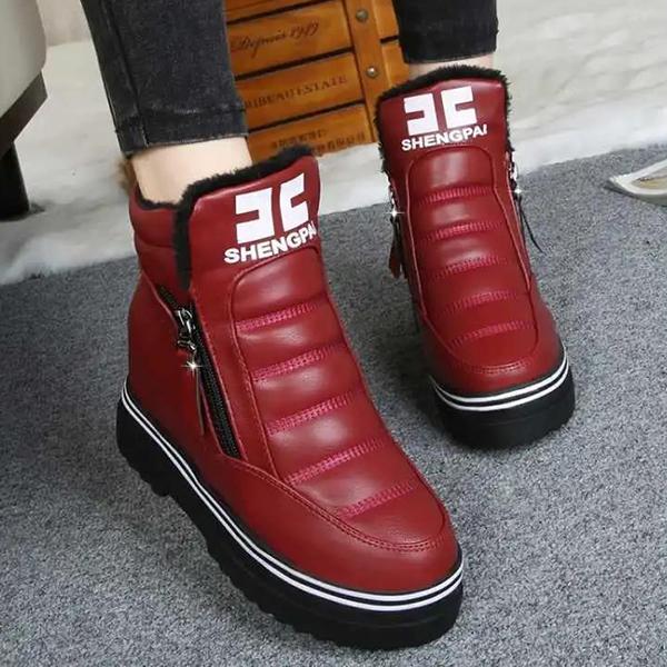Women's Winter Snow Boots Large Size High-top Cotton Shoes Plush Thickened Warm Shoes Low Heel Inner Heightening Shoes