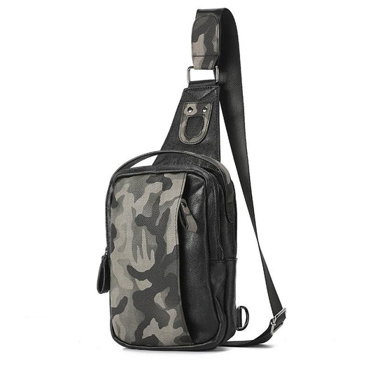 Chest Bag Men Multi-pocket Zipper Camouflage Color Matching Shoulder Bag Outdoor Sports Pockets