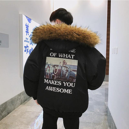 Cotton clothing Large size Down jacket Trend Leisure Men's clothes Winter Medium and long section