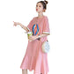 Balloon Ruffle Women's Summer Dress Short Sleeve Round Neck Printing  Daily Wear Office Dating Party