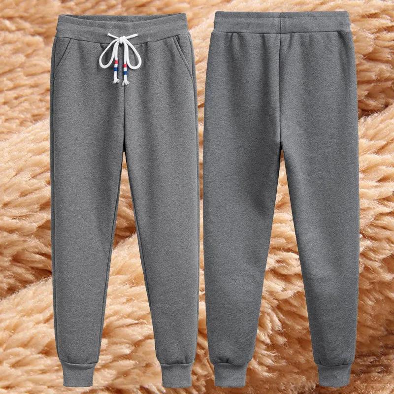 Plus Fleece Pants Women's Autumn and Winter New Style Loose-fitting Thickened Sweatpants Sports and Leisure Warm Cotton Trousers