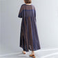 WTEMPO Women Plus Size Dress Summer Short Sleeve Round Neck Long Dress Casual Full Length