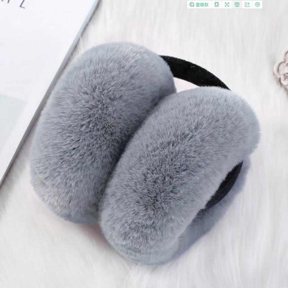 Women's Autumn Winter Foldable Earmuffs Cute Imitation Rabbit Fur Plush Ear Muffs Warm Ear Pad Thick Thermal Earflap Soft Comfortable Ear Cap