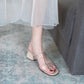 Sandals and Slippers Women's Summer Wear Fashionable Thick-heel Mid-heel Flip-flops Transparent Sandals
