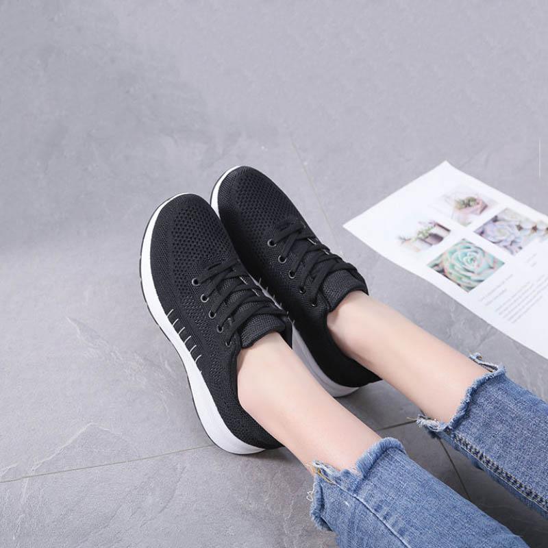 Ladies Sports Shoes Mesh Casual Shoes Flat Lightweight Running Shoes Canvas Non-slip Travel Single Shoes Women