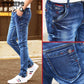 Men's  Jeans  Fashion Skinny Slim Painting Zipper Jeans