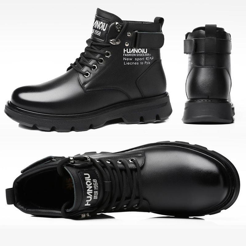 Autumn and Winter Plus Velvet Korean Version of The British Martin Boots Men's Leather Boots