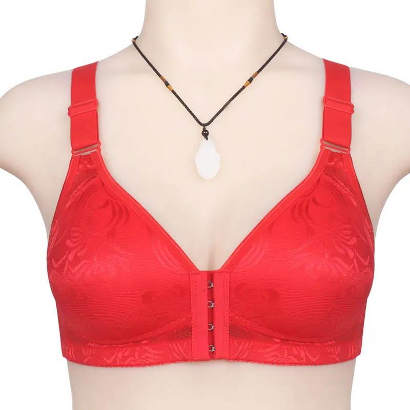 No Wire Front Buckle Large Size Tank Top Underwear Soft Cotton Comfortable Breathable Push Up Adjustable Bra