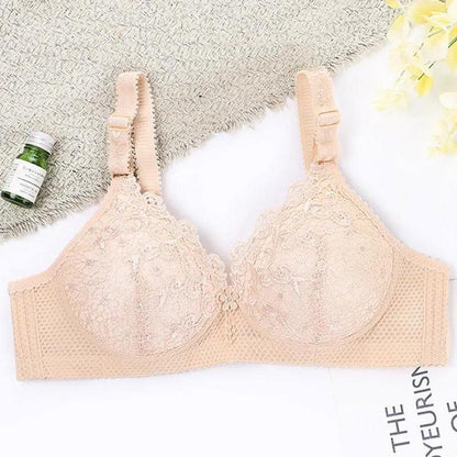 Ladies Underwear Lace Beautiful Back No Steel Rings Gathering and Receiving Side Milk Breathable Skin-Friendly Comfortable Bra