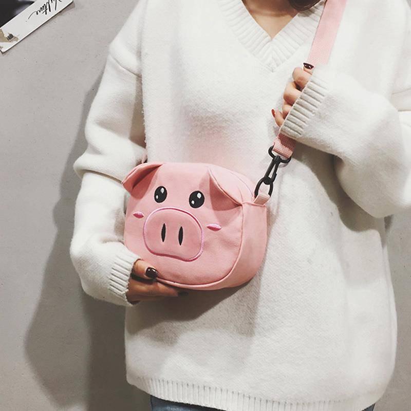 One-shoulder Canvas Bag Girls Students Hundred Sets of Lovely Fashion Ins Net Red Small Black Bag