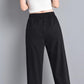 Summer Thin Ice Silk Pants Beam Foot Mosquito Pants Sports Pants Women's Black Loose and Thin High Waist Casual Harem Pants