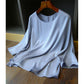 Ascetic Goddess Temperament Silky Nude Stretch Satin Double Sided Smooth Fabric Women's Commuter Top