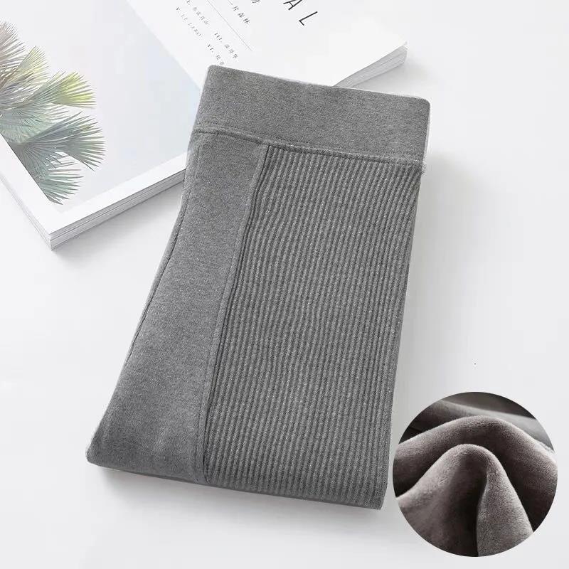 Autumn and Winter Leggings for Women To Wear Korean Style Wild Stitching Threaded Foot Pants Plus Size High Waist Nine-point Pants Cotton Trousers