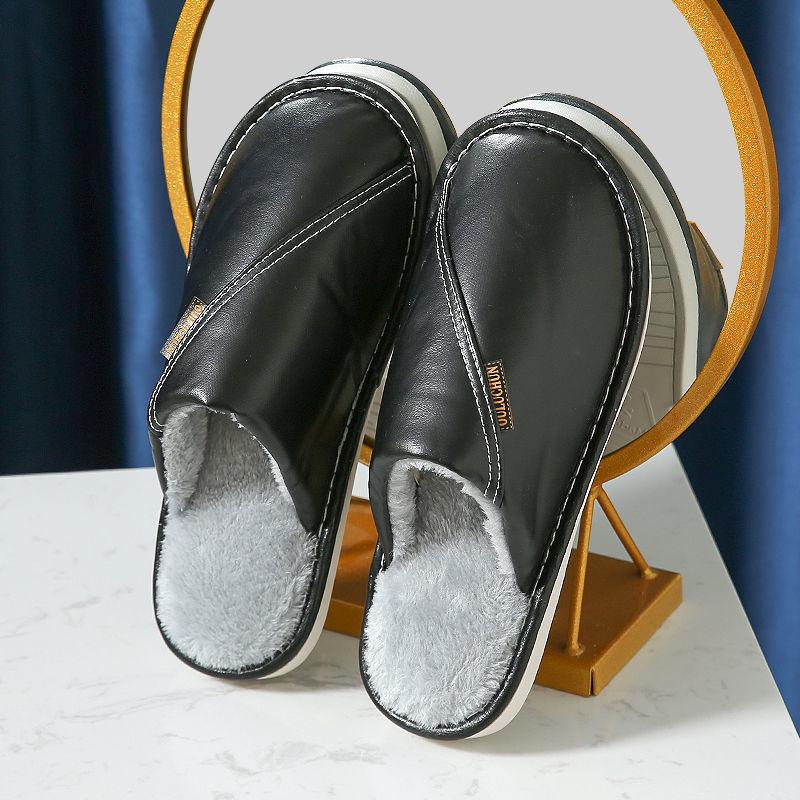 Autumn and Winter Pure Cotton Slippers Indoor Non-slip Soft-soled Shoes Warm Simple Plush Cotton Shoes