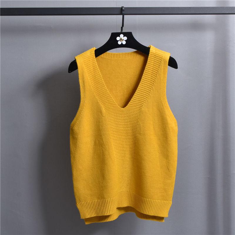 Autumn and Winter Short Loose Bottoming Shirt Waistcoat All-match V-neck Sweater Fashion Sleeveless Women's Vest