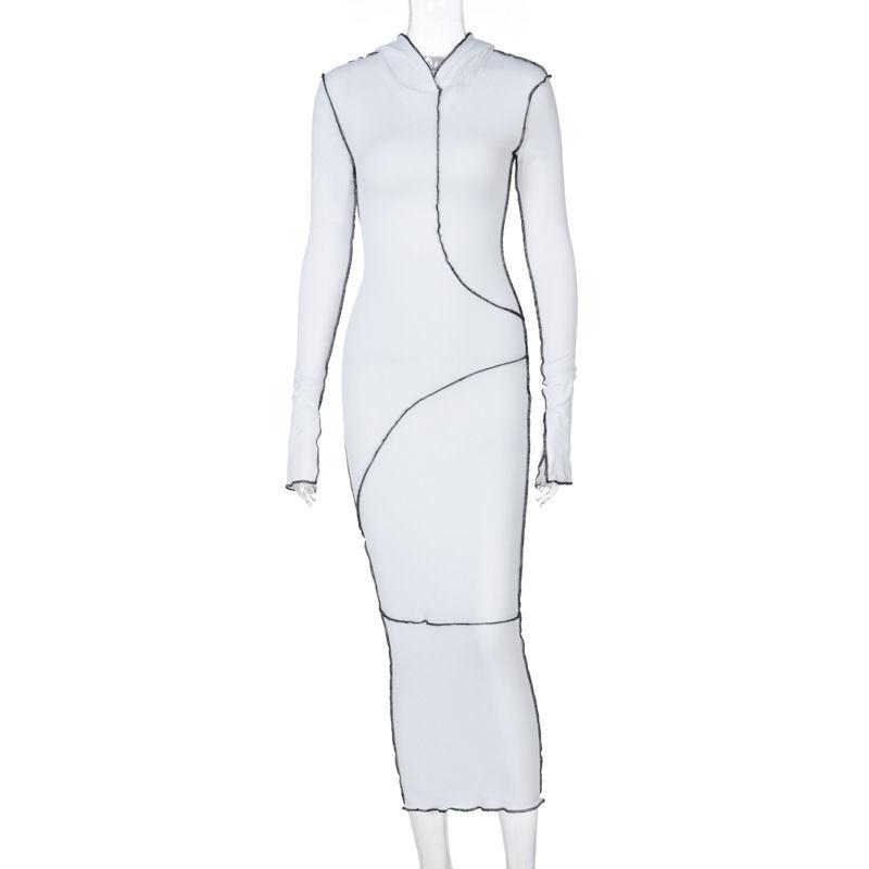 Ladies Fashion Warm Pullover Sweatshirt Dress Casual Long Sleeve Pullover Maxi Robes