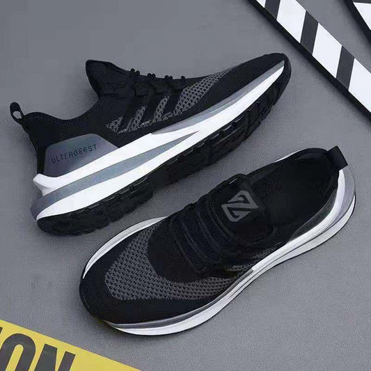 Men's Spring and Summer Breathable Deodorant Casual Sports Shoes Running Shoes Trend All-match Flying Mesh Shoes