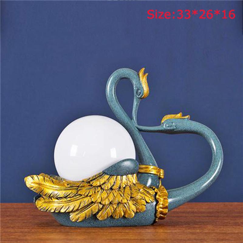 Swan Table Light Bedroom Living Room Bedside Light Hotel Study Desk Lamp Cloth Decoration Light