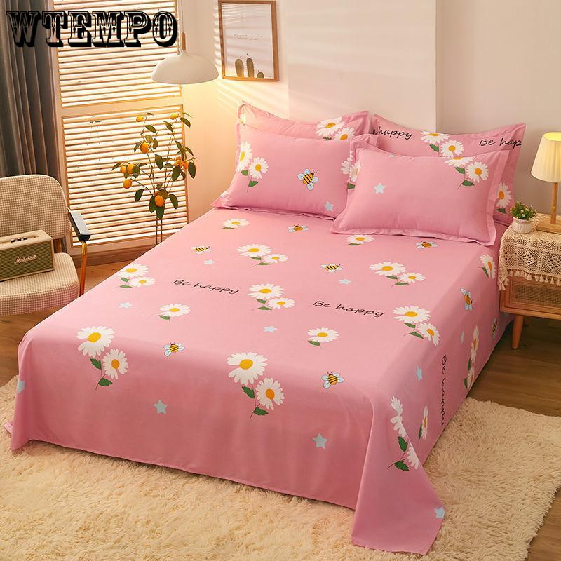 Spring Summer Household Bedding Large Single Piece of Bed Sheet Cotton Single Double Double Printed Bed Sheet