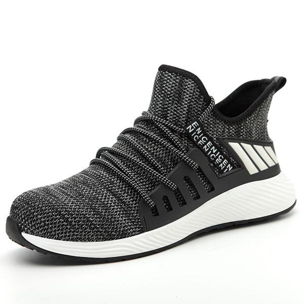 Men Safety Steel Toe Shoes Mens Air Mesh Puncture-Proof Boots Lightweight Breathable Work Sneakers