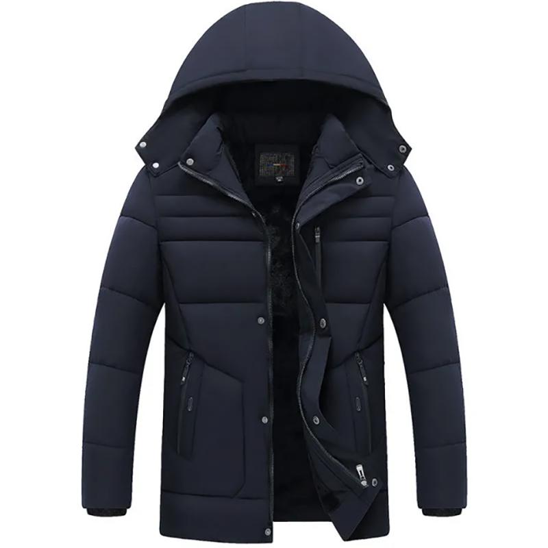 Winter Young and Middle-aged Down Padded Jacket Plus Velvet Padded Warmth Men's Cotton-padded Jacket Daddy Jacket