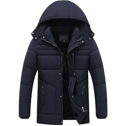 Winter Young and Middle-aged Down Padded Jacket Plus Velvet Padded Warmth Men's Cotton-padded Jacket Daddy Jacket