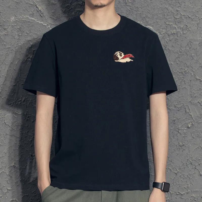 Panda Print Short-sleeved Men's Simple Casual Bottoming Shirt Student T-shirt Trendy Small Fresh Boys Half-sleeved