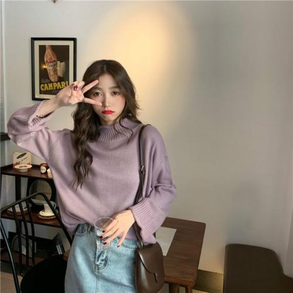 Plus Size Knitted Half Turtleneck Winter Cashmere Sweater for Women Warm Sweaters Female