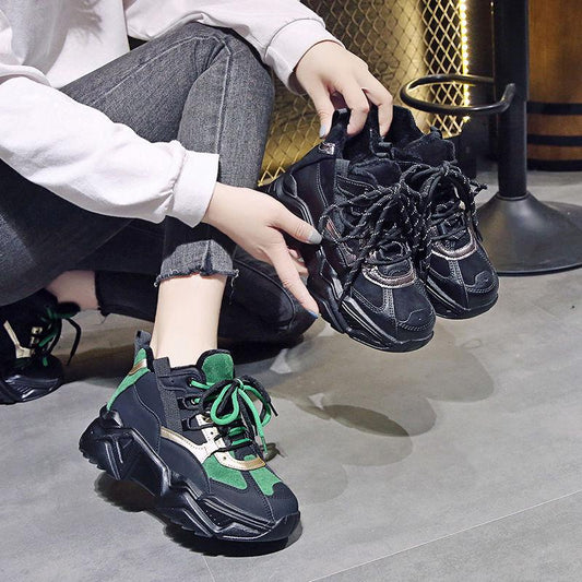 Daddy shoes female sports shoes ins female wild thick-soled shoes female students Korean version