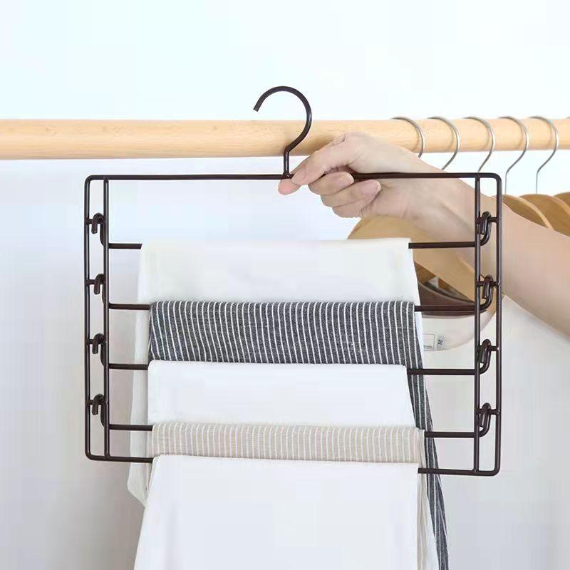 Multi-layer Trousers Rack Trousers Clip Multifunctional Hanger Storage Artifact Hanger Wardrobe Storage Rack Seamless Pants Rack Trousers Hanging