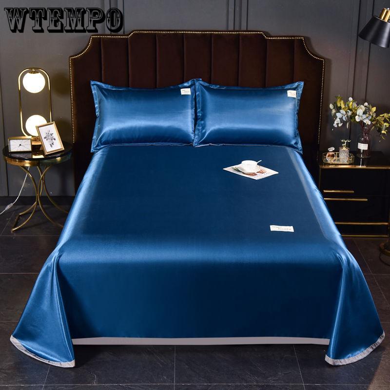 1.5m/1.8m/2m Light Luxury Ice Silk Mat Three-piece Soft Machine Washable Ice Silk Mattress Pillowcase Three-piece Set