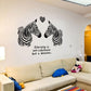 [Wall sticker ]Love Zebra Wall Stickers Black Couple Room Home Decoration Decals Pvc Murals Diy Stic