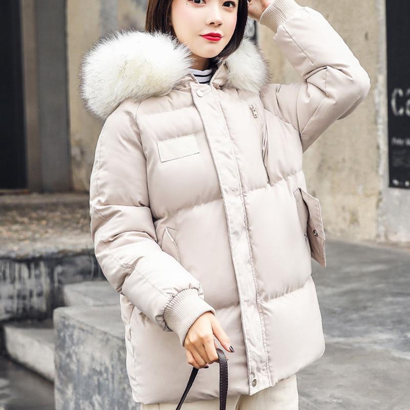 Real Shot Thickening Fashion Women's Down Jacket Wild Hooded Short Korean Cotton Jacket