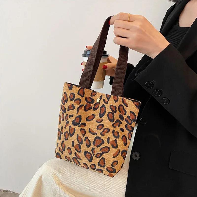 Spring and Summer All-match Leopard Zebra Student Outing Canvas Bag Tote Bag Mobile Phone Cloth Bag Handbag Female