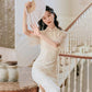Improved Version of Chinese Style Women's Hanfu Cheongsam Women's Retro Elegant Long Temperament Dress Slim Cute Retro Style Embroidery Pattern
