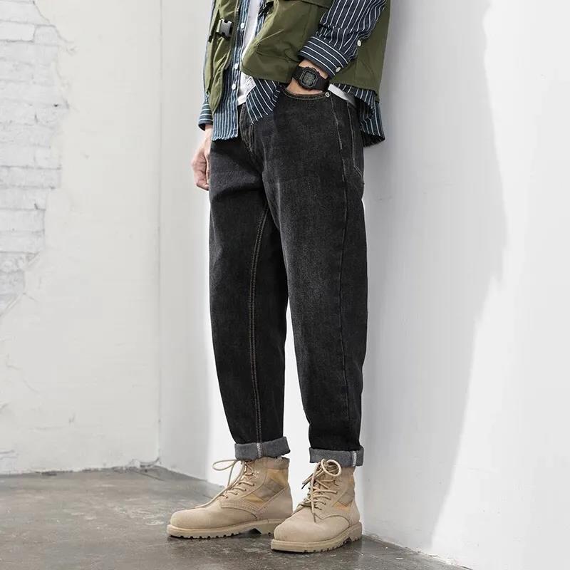 Jeans Spring and Autumn Trend All-match Straight Loose Men's Casual Trousers