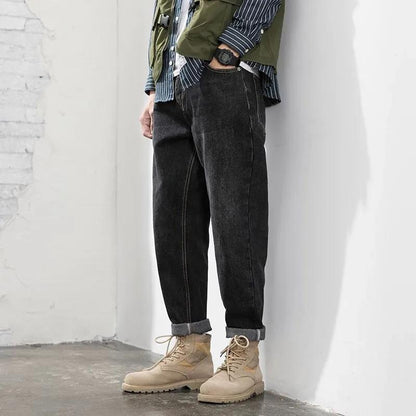 Jeans Spring and Autumn Trend All-match Straight Loose Men's Casual Trousers