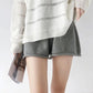 Autumn and Winter Models of Solid Color All-match Curled Elastic High Waist Wide-leg Knitted Temperament Casual Shorts Women's Loose Outer Wear