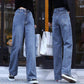 High Waist Vintage Flare Pants Women Slim Wide Leg Ladies Jeans Femme Loose Denim Trouser