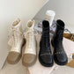 Thick-heeled Martin Boots Women's 2021 Summer British Style Retro Round Toe Short Boots Metal Chain Motorcycle Boots
