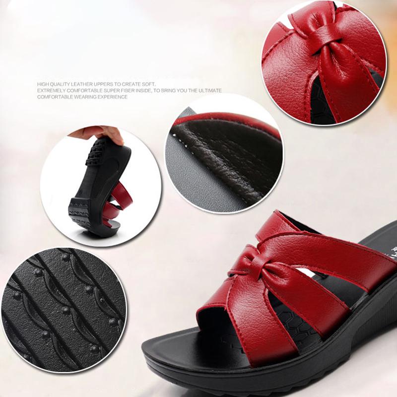 Summer Flip Flops Women Slippers Bow Platform Sandals Women Thick Bottom Wedges Slippers Casual Shoes