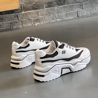 Fashion Women Casual Shoes Leather Platform Shoes Sneakers Ladies White Trainers Chaussure Femme