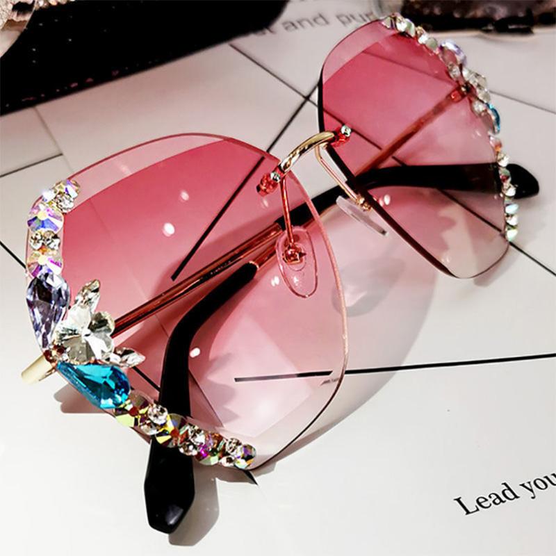 Gradient Sunglasses Women's Diamond Fashion Round Face Ladies Sunglasses Sunglasses Sunglasses UV Protection